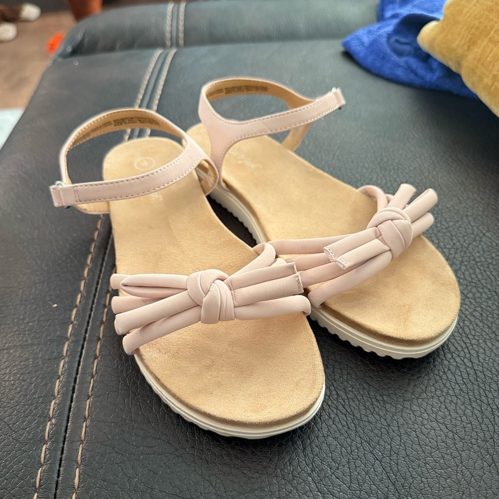 Beige Knotted Strap Sandals